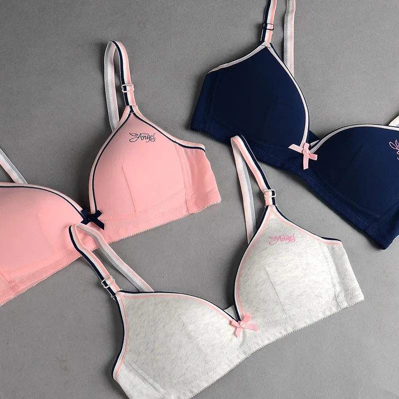 Girls Bra Kids Solid Thin Cotton Teenage Underwear Small Young Girl Training Bra Sports Student Wholesale Children Bra Girls|Bras| - AliExpress