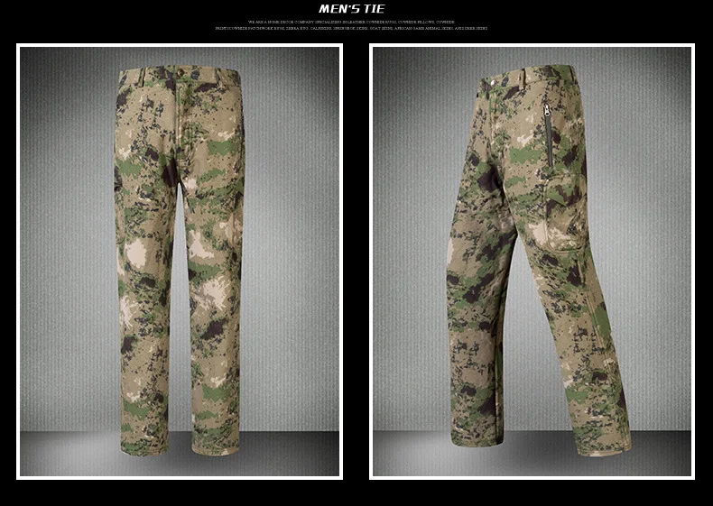 Военные армейские штаны из кожи акулы, уличные походные альпинистские камуфляжные охотничьи водонепроницаемые ветрозащитные мужские флисовые брюки