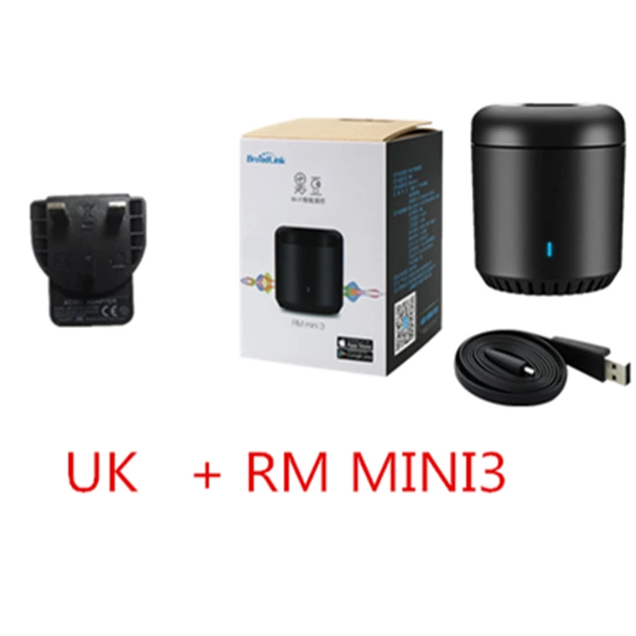 Broadlink RM Mini3 mini3 WiFi IR 4G s пульт дистанционного управления для автоматизации умного дома с помощью приложения для Apple phone xiaomi с Google Alexa - Цвет: UK  PlugRM Mini3