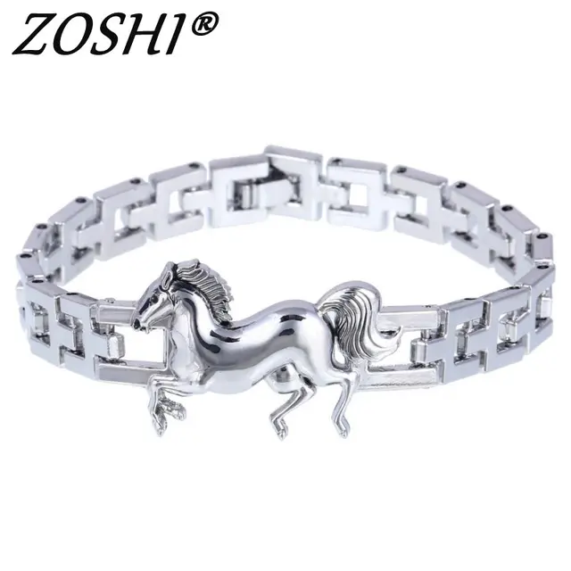 Fashion Punk Horse Stainless Steel Charm Bracelet For Women Diy Fashion Punk Horse Stainless Steel Charm Bracelet For Women Diy Bracelets Bangles Charms Men