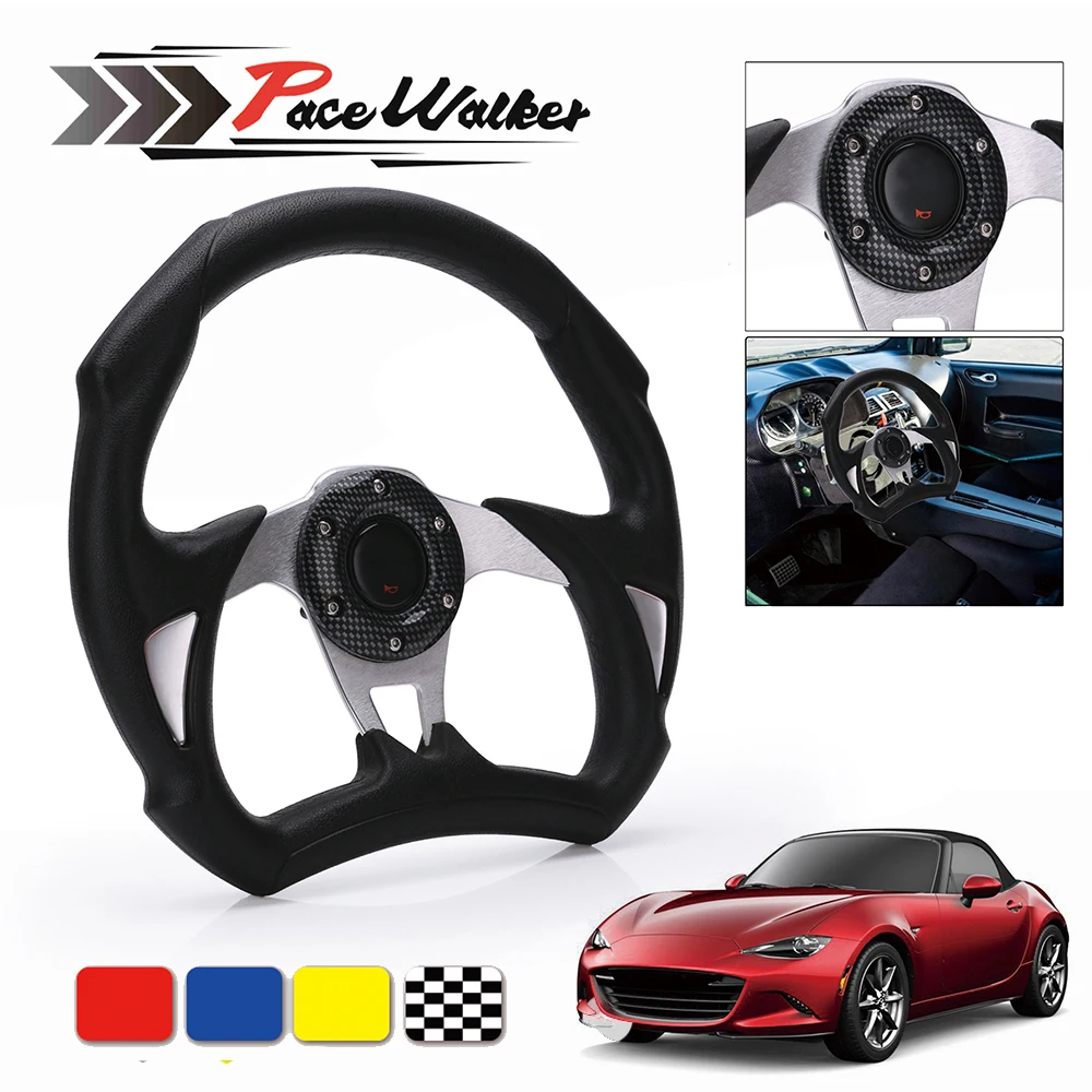 

Universal 12.5 inches 320mm Steering Wheels PVC Leather Racing Sports Auto Car Steering Wheel with Horn Button