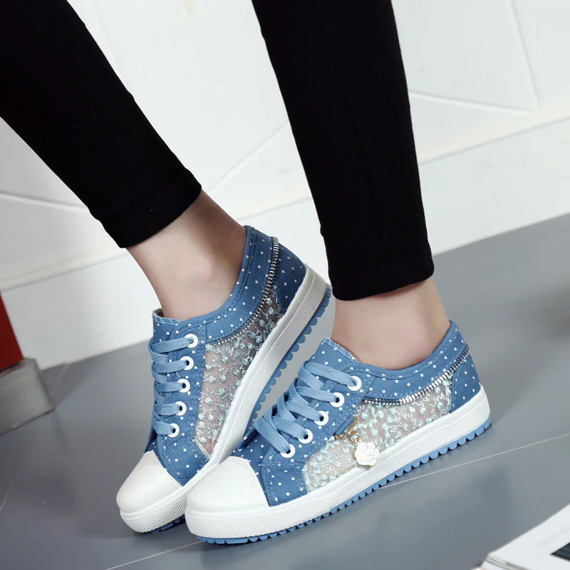

Summer Women Sneakers Breathable Vulcanized Shoes Flats Female Lace-Up Platform Casual Shoes Comfortable Walking Shoes Ladies