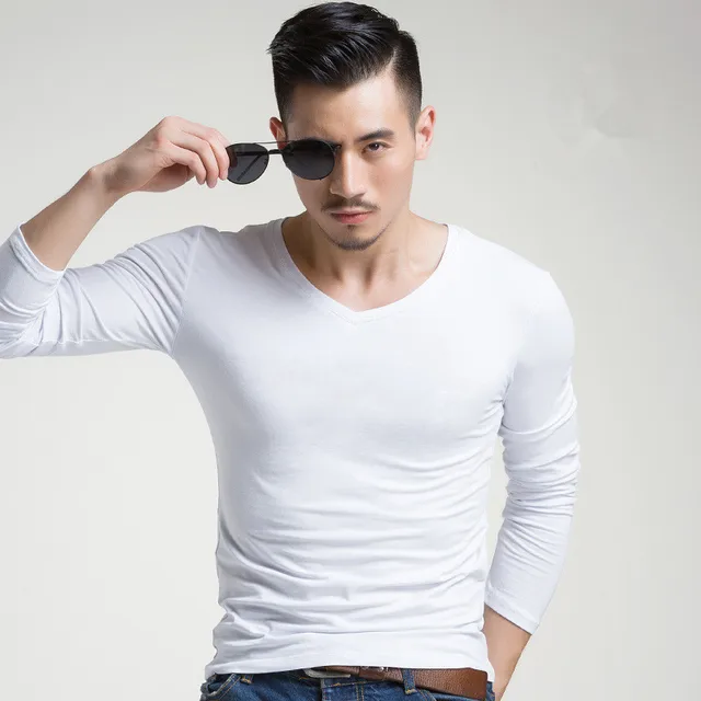 Buy Classic Cotton Mens V Neck Undershirt Solid
