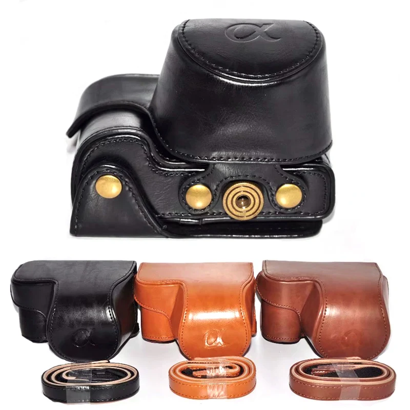 Leather Case Cover for Sony A5000/A5100/Nex3/A6000/A6300/A6400/Nex6 Camera