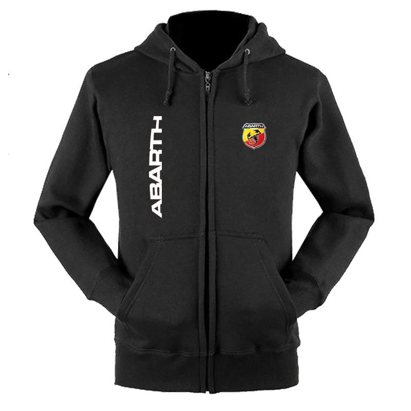

HOT SALE Abarth logo zipper Hoodies High Quality Hooded Sweatshirt Men /Women Zipper Hoodie Casual Brand Clothing