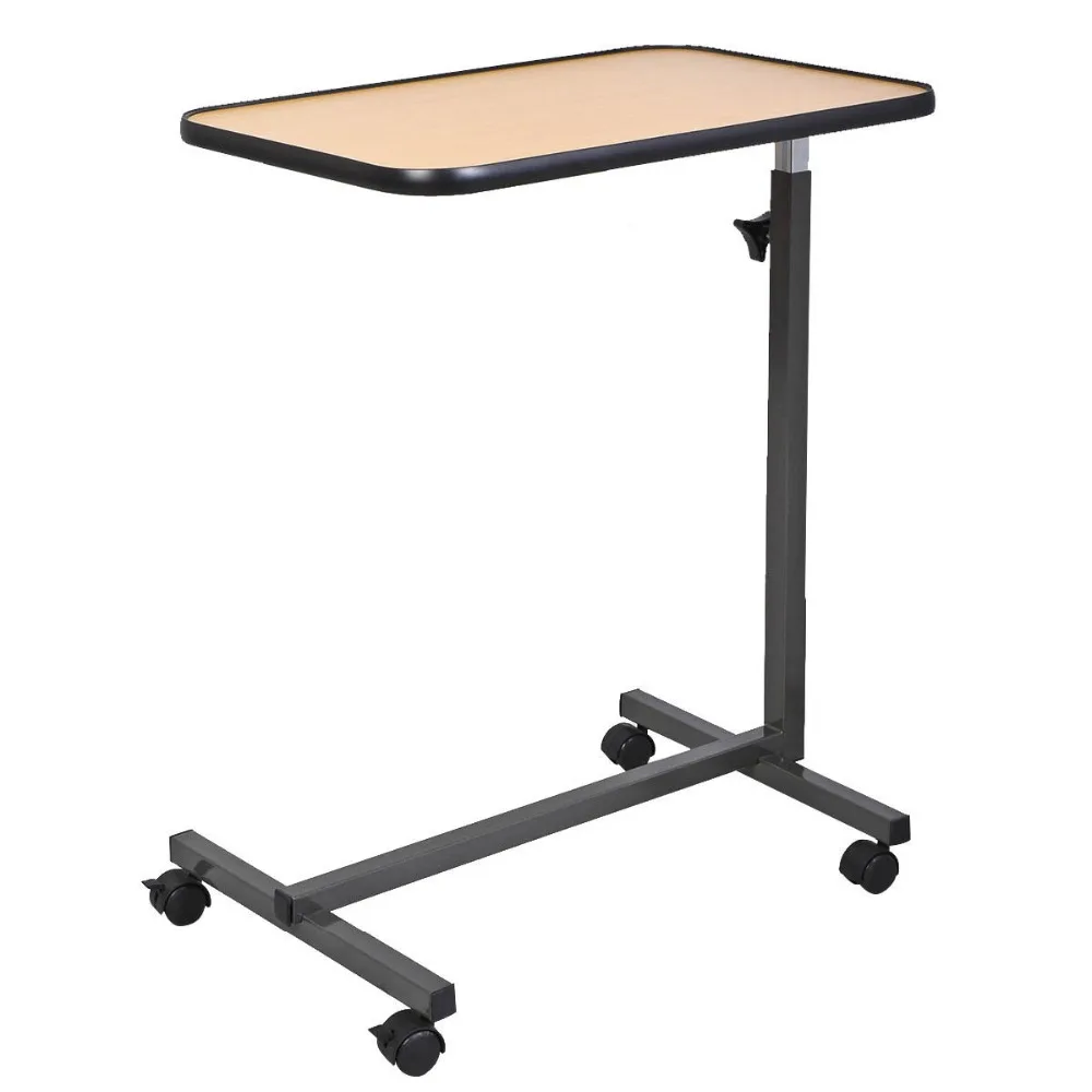 Rolling Table Over Bed Laptop Food Tray Hospital Desk With Tilting Top