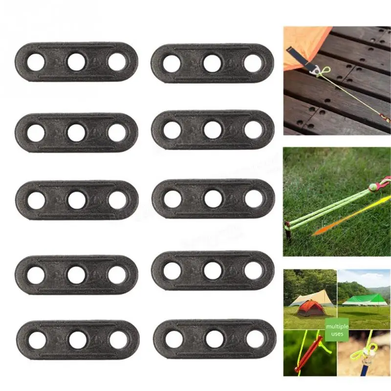 

10Pcs 3 Holes Tent Rope Fastener Tensioner Lock Rope Line Buckle Clip Tensioners Tents Fastener Tools Camping Accessories