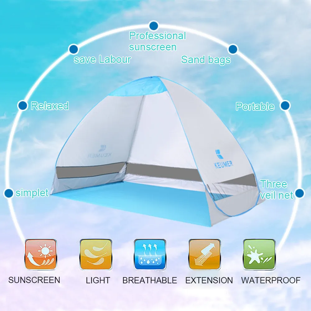 Открытый Автоматический кемпинговый тент Пляжный Тент 2-3 человека палатка Мгновенный Всплывающий Открытый Анти УФ тент палатки открытый солнцезащитный навес горячая распродажа