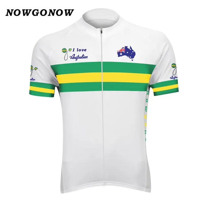 NOWGONOW 2017 cycling jersey Australian national team green/white