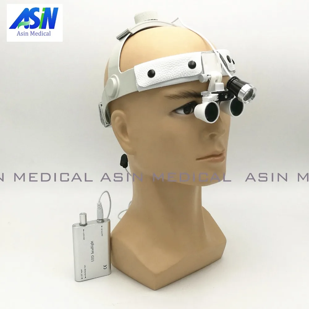 Buy 2016 free shipping 2.5 x headset Dental Loupe with LED headlight magnifier