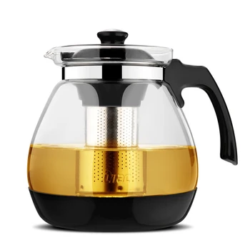 

GFHGSD 1.6L/2.3L Teapot Fashion Glass Teapot Pro Design for Tea Flower with Removable Steel Infuser Filter Premium Tea Kettle