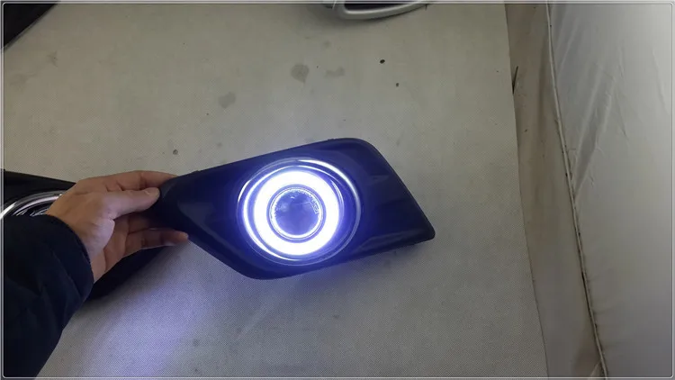 

top quality COB angel eye E13 projector lens fog lamp 5 colors led daytime running light for mazda 6 atenza, one pair