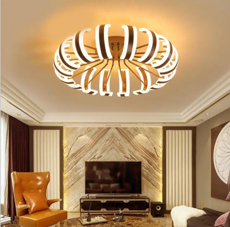 

Living room round simple modern ceiling lamp Nordic creative personality light small apartment remote control led bedroom light