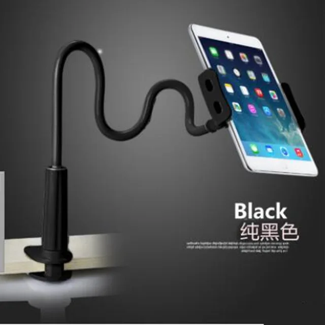 Black Гибкий рабочий стол, держатель подставки для планшета, 80 см, для iPad Mini Air, samsung, для ленивых рук, кронштейн для кровати, подставки для ПК, крепление для телефона - Цвет: Black