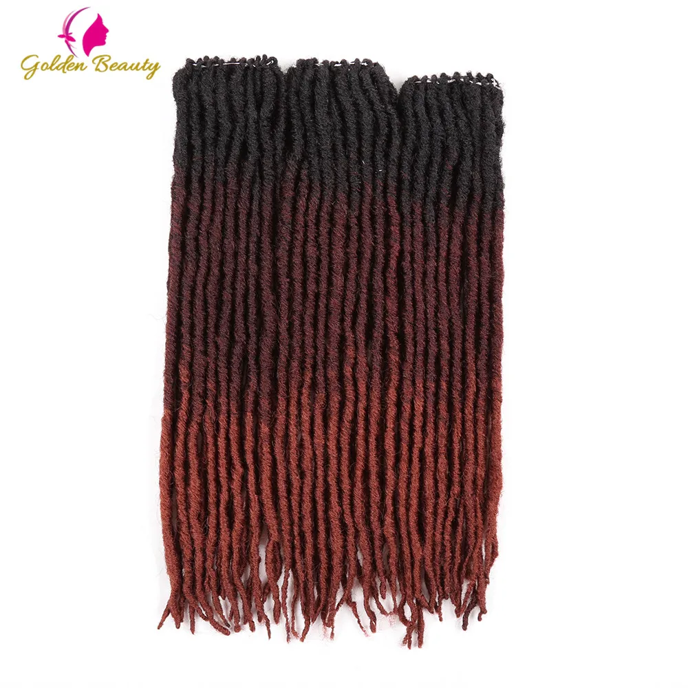 

18inch Faux Locs Braiding Hair Extensions Synthetic Soft Dreadlocks Crochet Braids Hair Ombre Color Dread Hairstyle Goldn Beauty