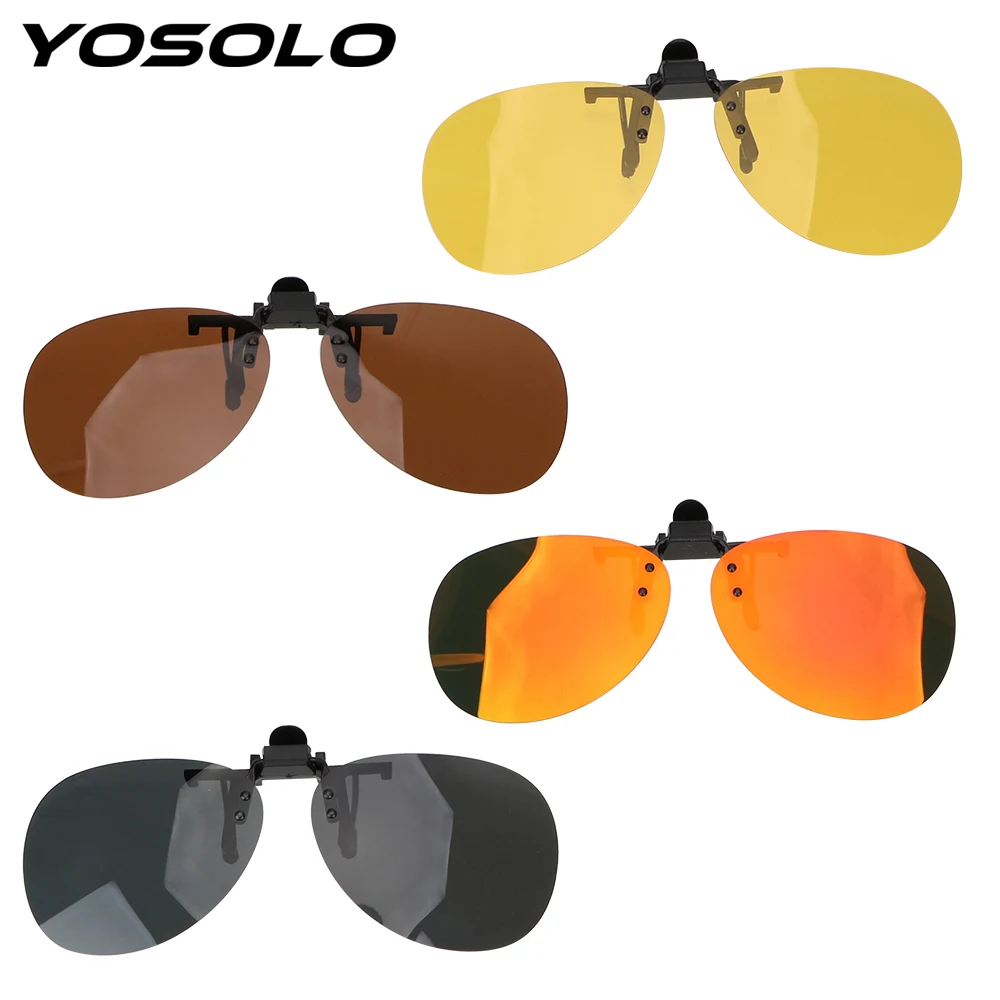 

YOSOLO For Men Women Driver Goggles Clip On Sunglasses Car Driving Night Vision Lens Anti-UVA UVB Polarized Sun Glasses