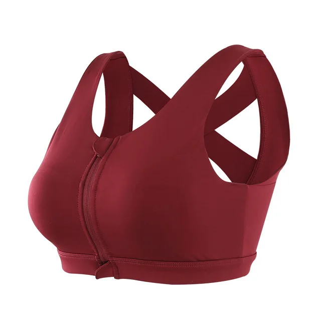 

Women's Front Zipper Closure Sports Bra Padded Workout Yoga Bras Front Closure Sports Bra High Impact Full Support Sports Bras