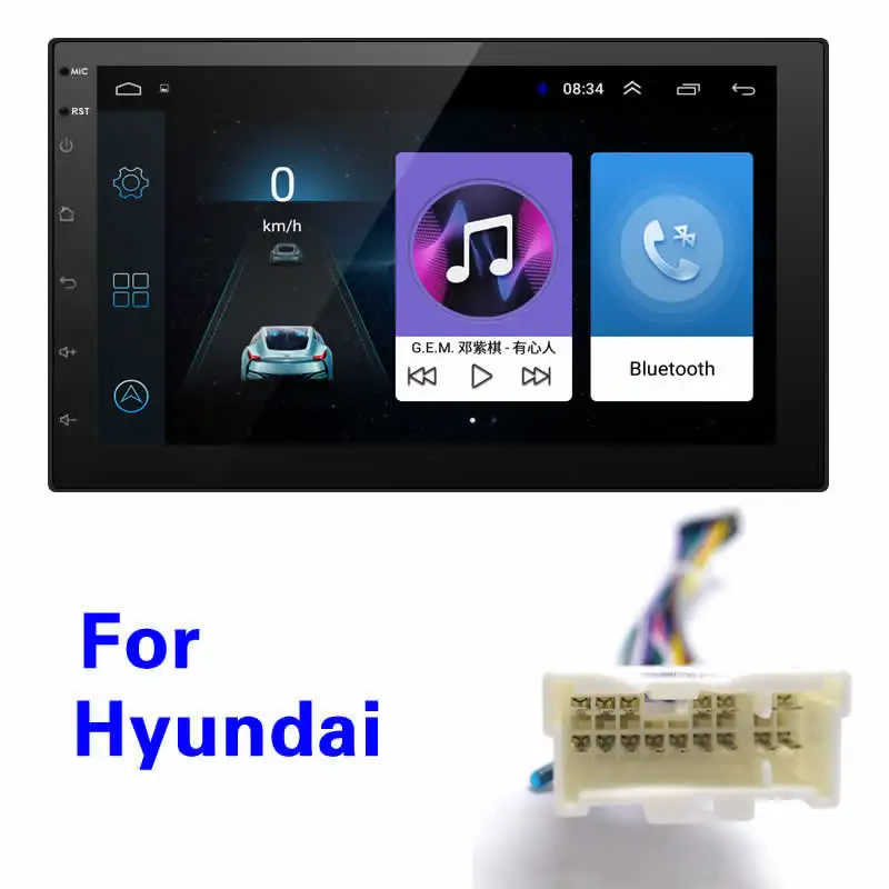 

FEELDO 7"inch Ultra Slim Android 8.1 Quad Core Car Media Player With GPS Navi Radio For For Hyundai Terracan/Santa fe/Matrix