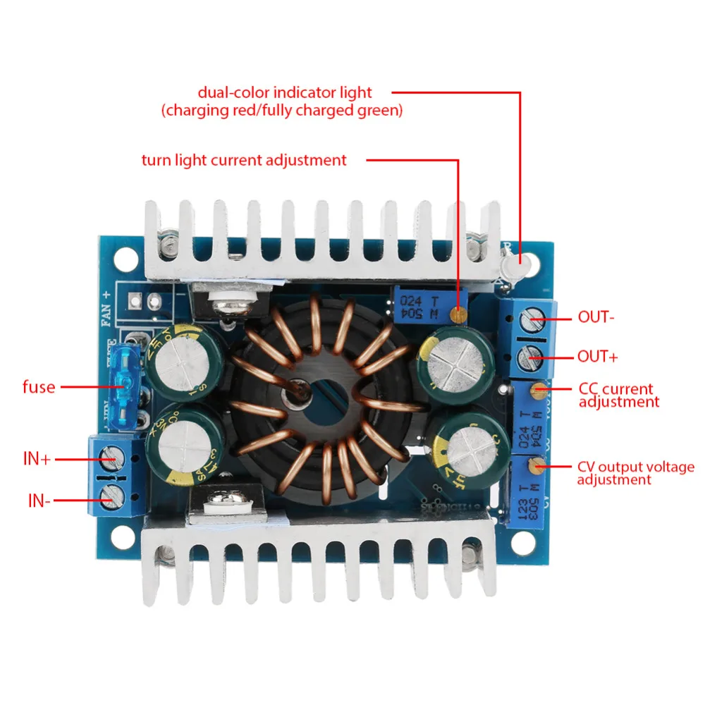 Повышающий преобразователь напряжения от DC10-32V до DC12-60V Повышающий Модуль источника питания dc-dc преобразователь питания для большой мощности Светодиодный