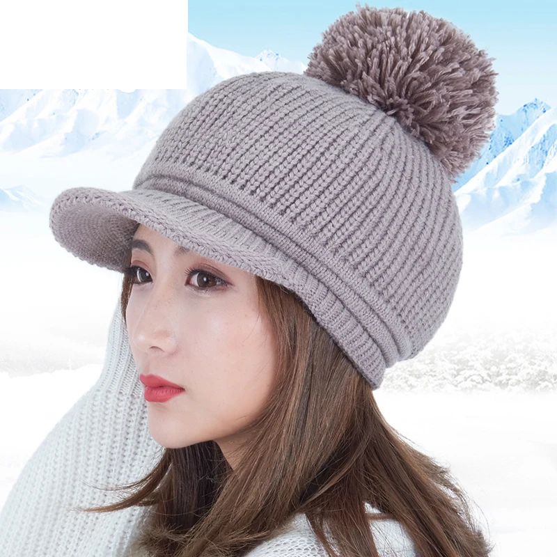 Kagenmo High Quality Knit Rabbit Cotton Blended Women Winter Hat Short