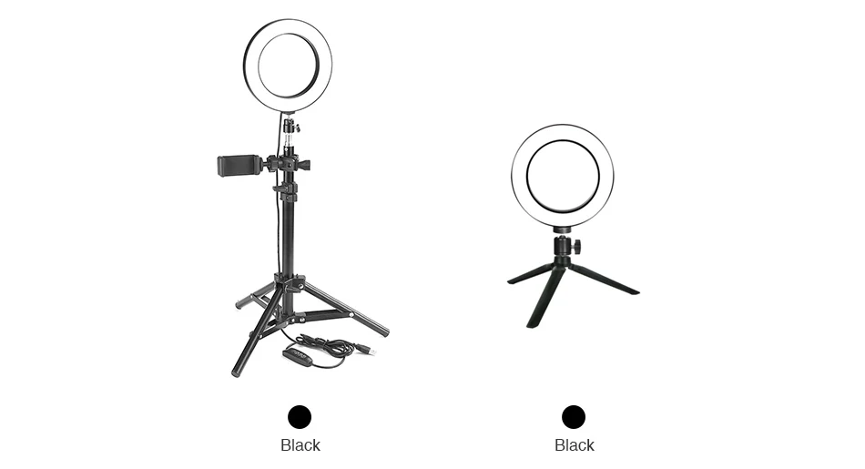 ET светодиодный светильник-подставка для камеры с держателем для телефона, кольцевой светильник для телефона, штатив для смартфона, светильник для селфи 16 см, светильник для объектива телефона