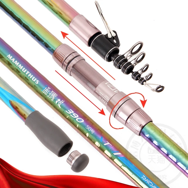 Cheap Carbon long cast pole super-hard long section 4.5 / 5.4 m anchor fishing rod distance throw fishing rods.