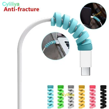 

500pcs Usb Cable Protector Spiral Silicone Winder Protection Cover For iphone 6 7 8 x Xr xs samsung android phone