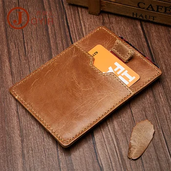 

Vintage ID Card Holder Case Genuine Leather Cowhide Wallet for Men Women Business OL Style