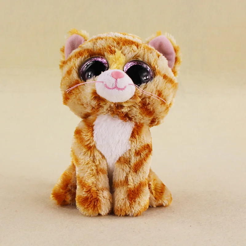 15cm Ty Beanie Boos Big Eyes Colorful Tabitha Tabby Cats Stuffed Animal Plush Doll for Children