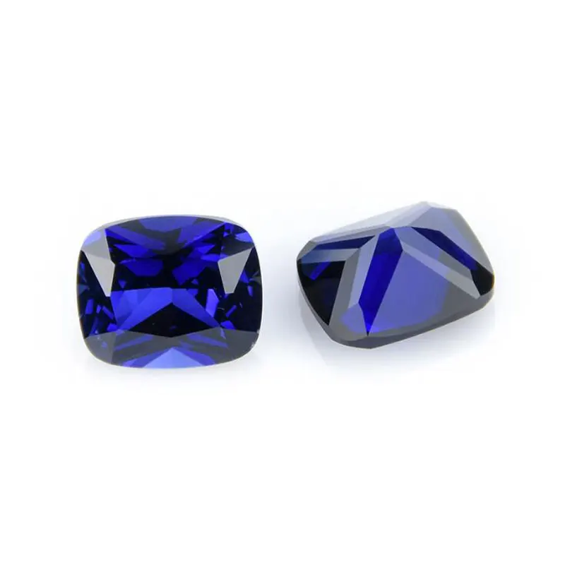 CSJ Syntheitc Sapphire Cushion Cut Loose Gemstone Blue Corundum для самостоятельного изготовления ювелирных