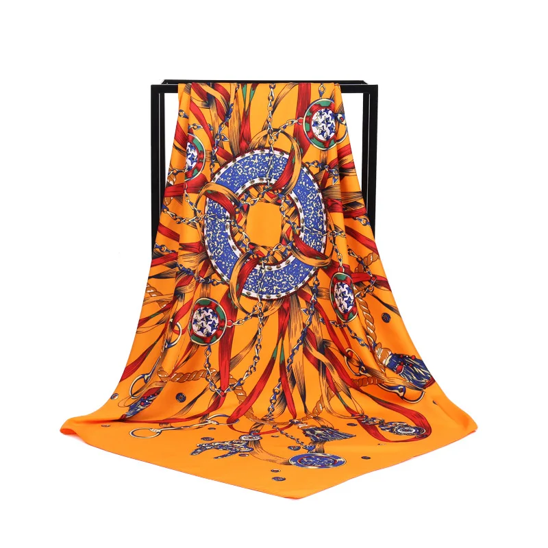 

New Arrival Fashion Women soft satin brand scarf / beautiful Printing quare Twill silk scarves 100cm / Gifts Wholesale