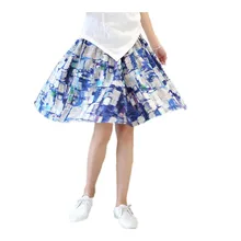 Женская Плиссированная Юбка До Колена в богемном стиле, новинка, короткая юбка с цветочным принтом и эластичной талией, элегантная юбка на весну и лето