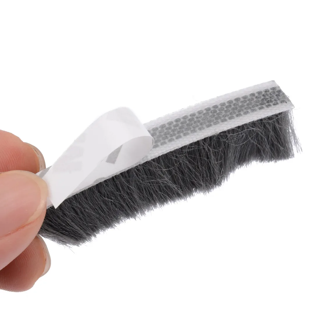 Mayitr 5M Self Adhesive Seal Strip Door Draught Excluder Window Pile Seal Film Door Brush Weather Strip for Door Protector Strip