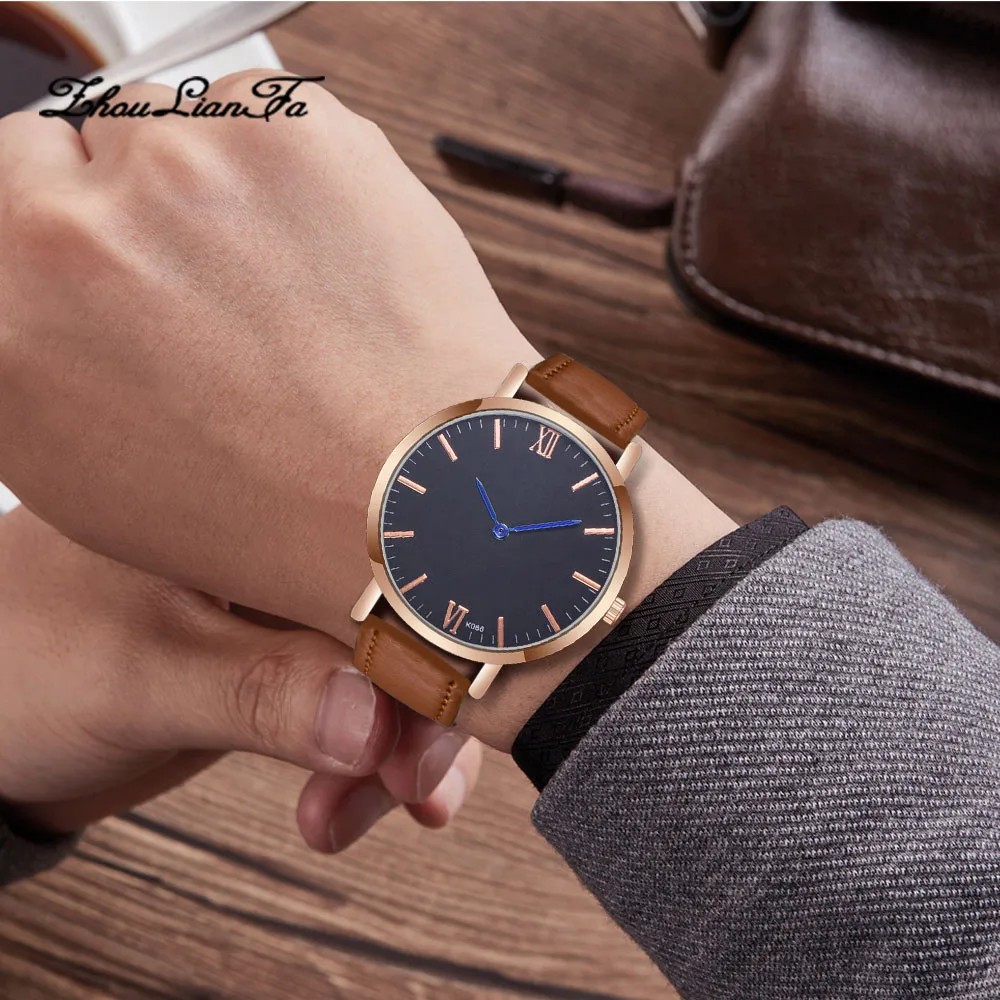 

Mens Watches Top Brand simple Luxury Watch Men Leather Men's Quartz roman Watch relogio masculino relojes para hombre clock 30X