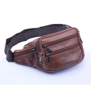 

2017 Cowhide Genuine Leather Men Waist Packs Fanny Belt Bag Phone Pouch s Travel Male Small Purse