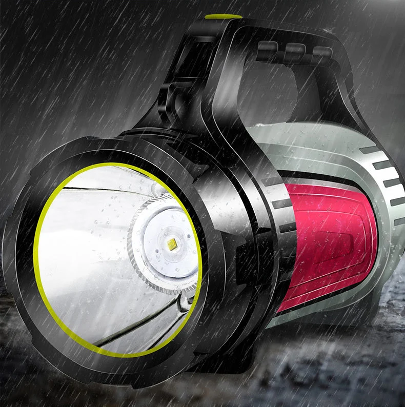 

1000M led camping light outdoor glare USB charging portable searchlight multi-function Power Bank Shock Resistant Hard Light