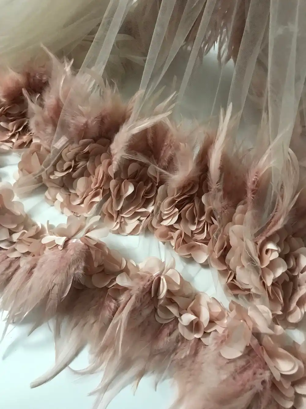 High Quality Cici 61015 African Feather Lace Fabric Fashion Indian