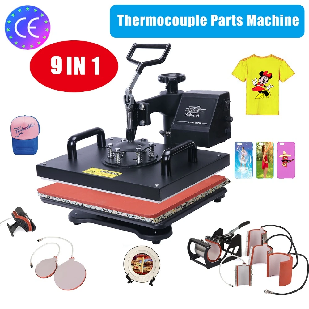 Обновленный 9 в 1 29*38 см комбинированный термопресс принтер машина 2D термотрансферный принтер для крышки кружки пластины футболки печатная машина