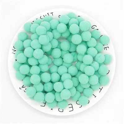 09light green 15 мм Мини пушистые мягкие помпоны мануалидады ручной работы детские игрушки свадебный Декор Сделай Сам швейные принадлежности для рукоделия 100 шт - Цвет: 09light green