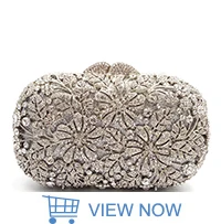 Classical Bridal wedding party purses elegant women evening party luxury shinning diamond classical flower crystal clutches