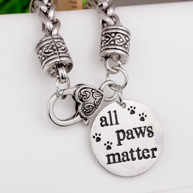 Ancient Silver Basket Chain All Paws Matter Charm Bracelet Memory Ancient Silver Basket Chain All Paws Matter Charm Bracelet Memory For Women Jewelry Wristbands B111