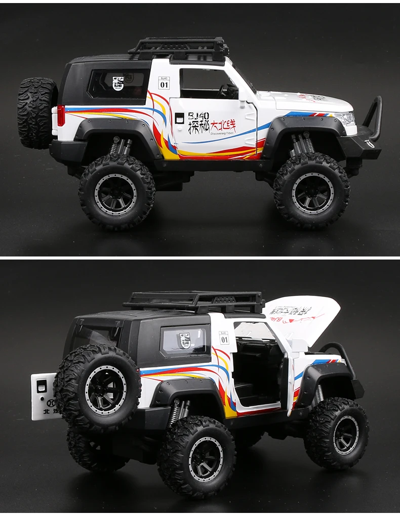 Пекин джип сплав модели BJ40 Акустооптическая Бумеранг детская игрушка автомобиль внедорожник моделирование модель автомобиля