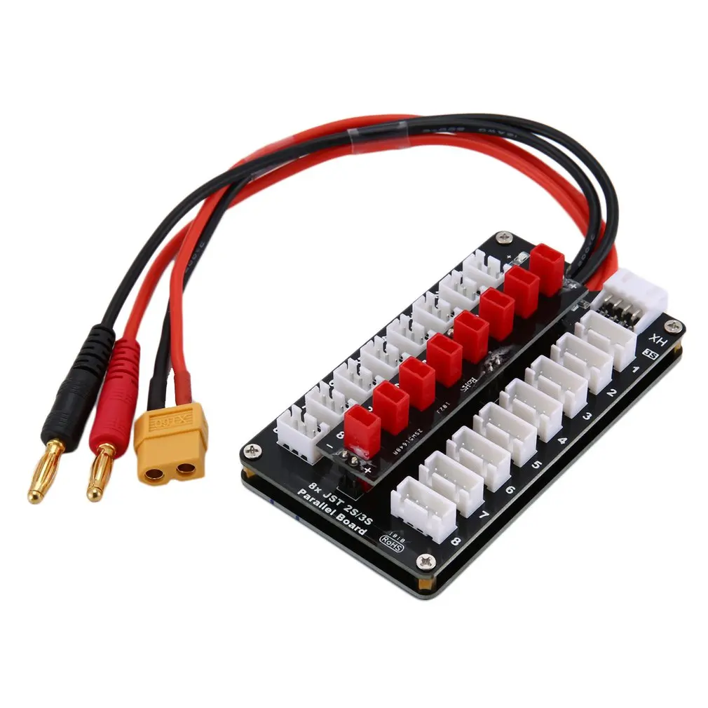 Изысканный 8X JST разъем 2 S/3 S Lipo батарея параллельная зарядная плата для RC Дрон вертолет Батарея Часть баланс зарядное устройство