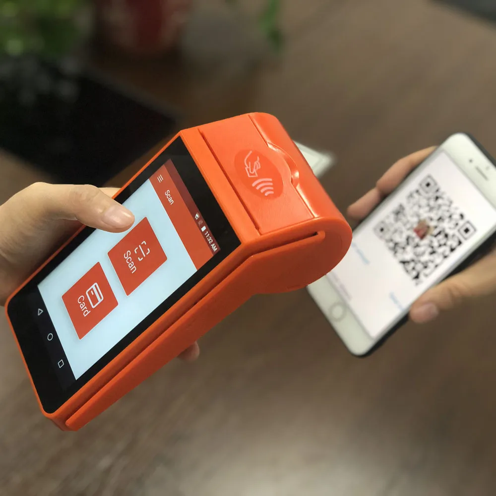 Портативный сканер штрих кода Nfc Pos Android терминал с принтером|Принтеры| |