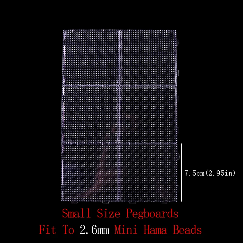 

6pcs Mini Beads Pegboards For 2.6mm In Size Hama/Fuse Square Pegboard Connected To Bigger Mini Hama Beads Template