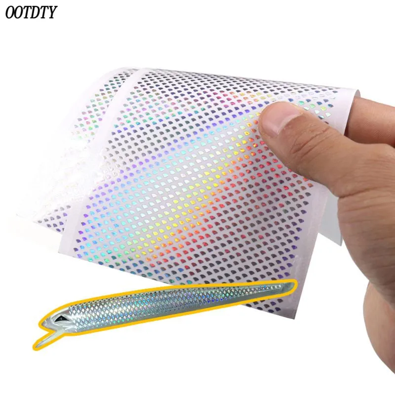 

OOTDTY Simulation Fish Scale Stickers Fishes Bait Adhesive For Squid Fly Fishing Flash Skin Decorative Film