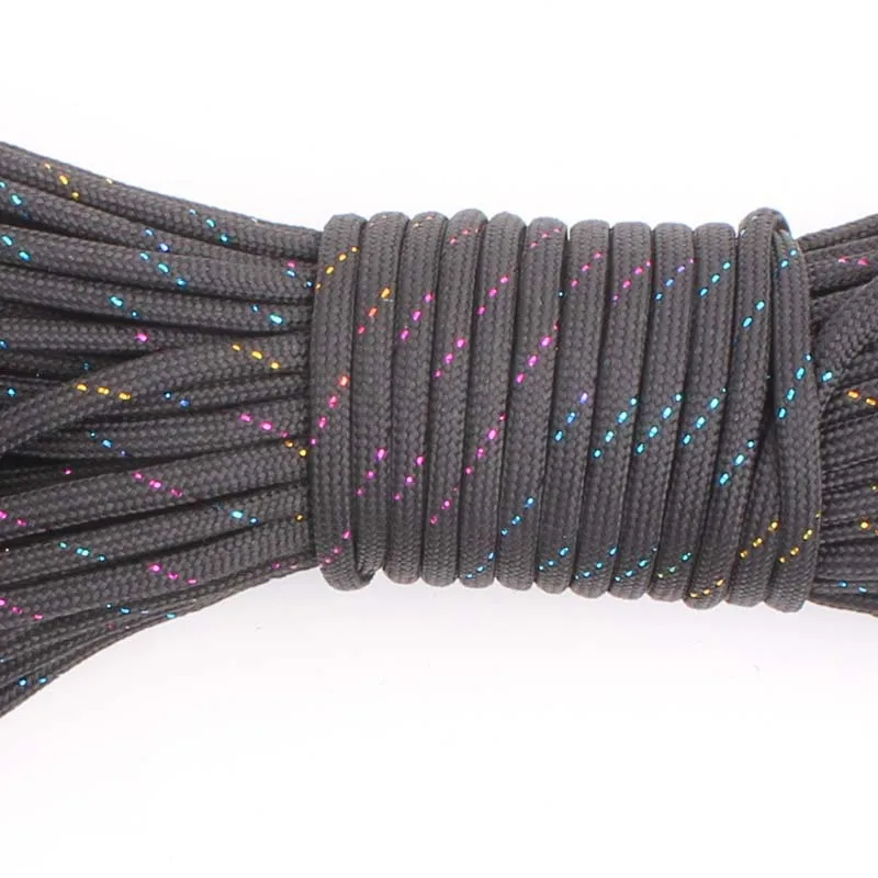 قوس قزح Paracord في 550 Paracord في المظلة الحبل الحبل حبل مل المواصفات النوع الثالث 7 ستراند 100FT تسلق التخييم بقاء المعدات