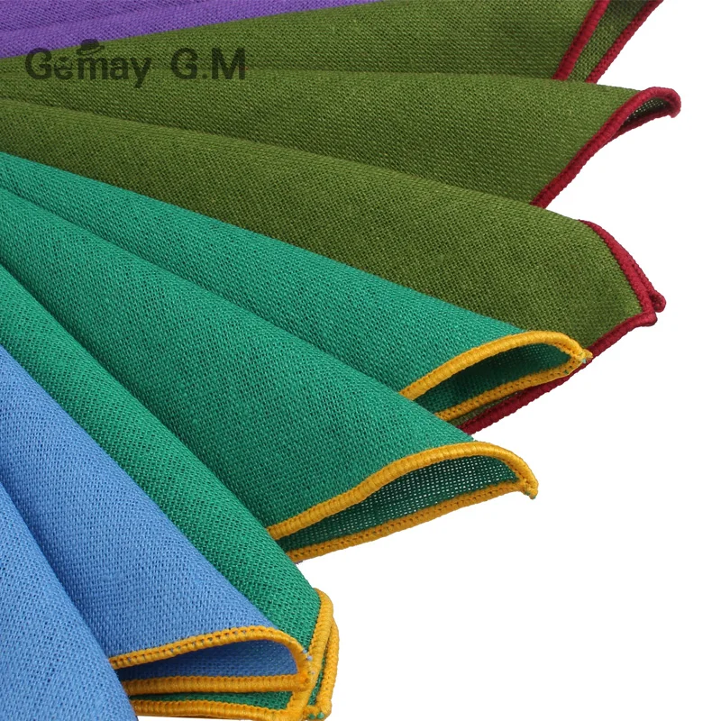 Модные однотонные льняные карманные квадратные костюмы Hanky носовые платки