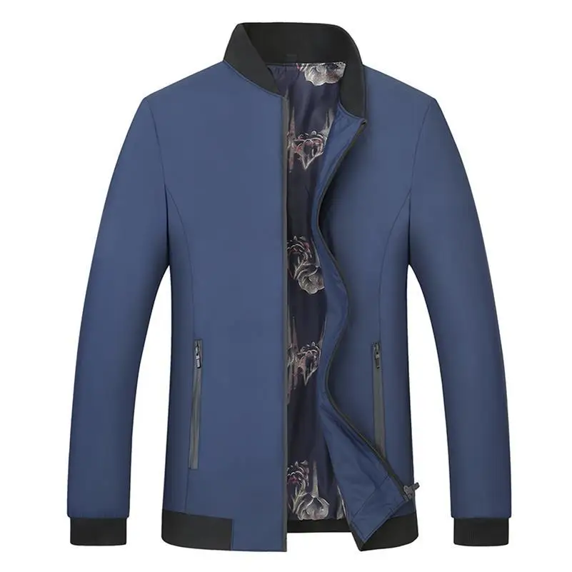 Новая куртка мужская Осенняя мода бренд Slim Fit пальто мужской бейсбол бомбер куртки мужские пальто большие размеры 5xl 6xl 7xl 8xl - Цвет: Blue