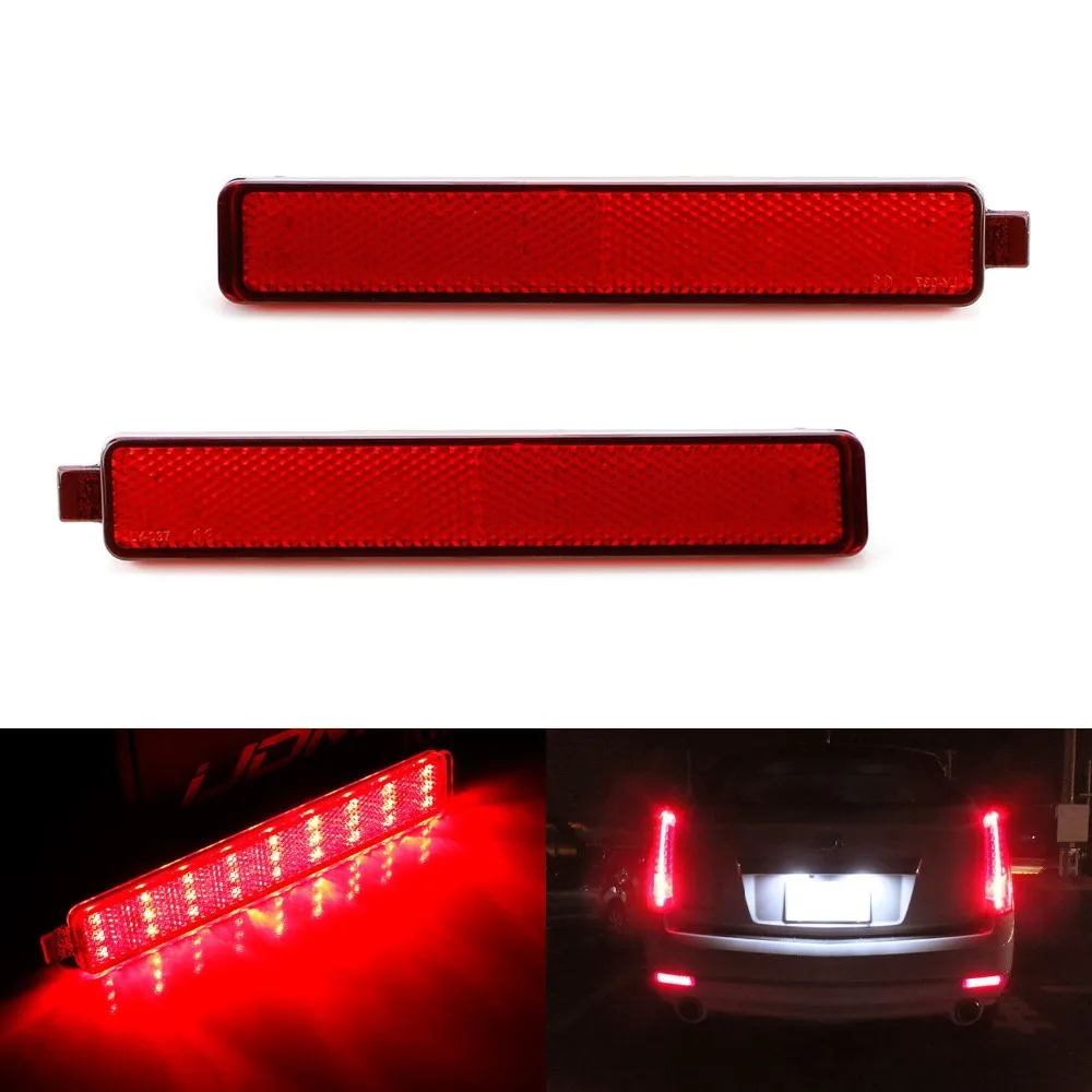 2x Red Lens 54 SMD LED Rear Bumper Reflector Marker Lights For Cadillac